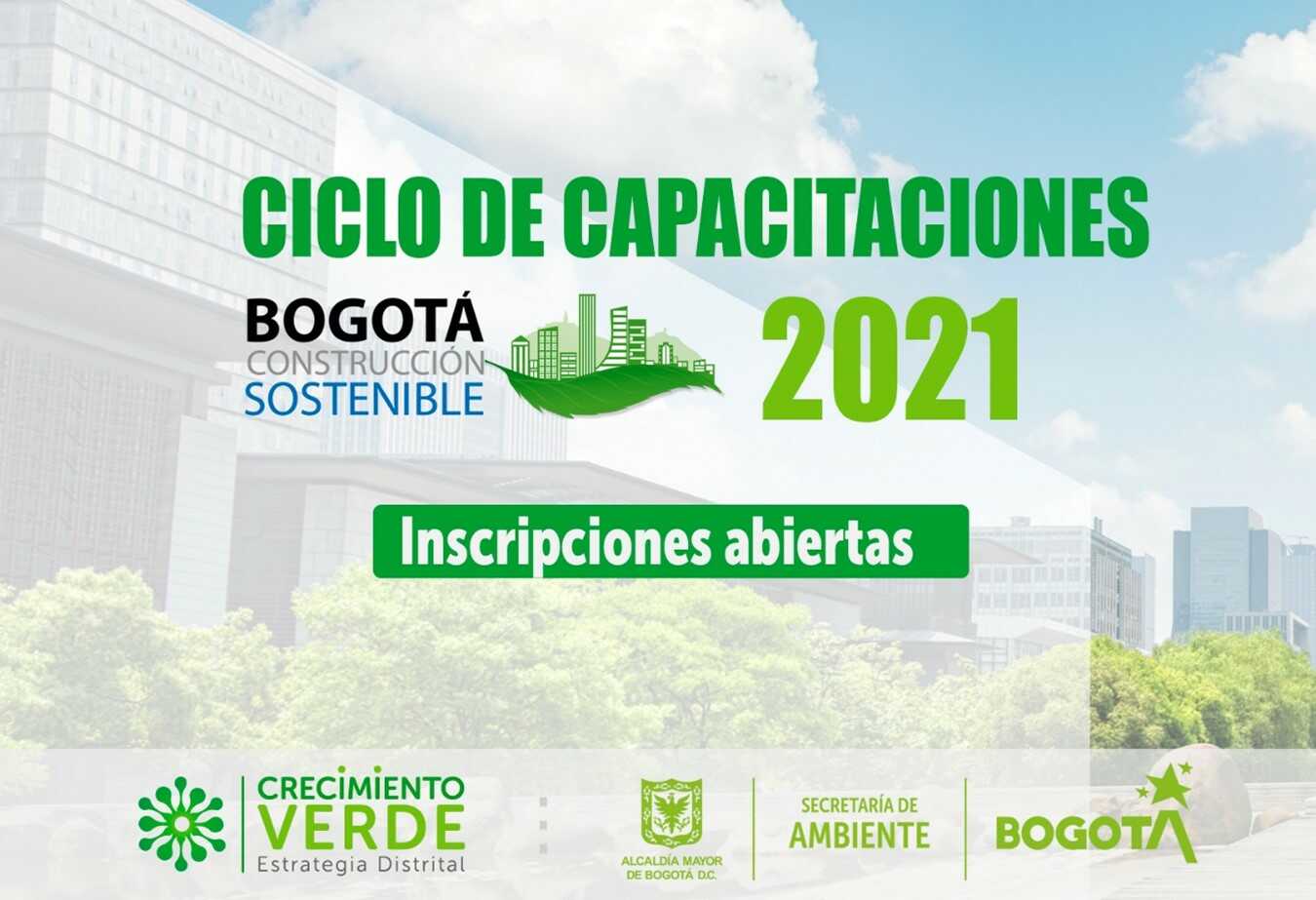 Pieza informativa ciclo capacitación Bogotá Construcción Sostenible