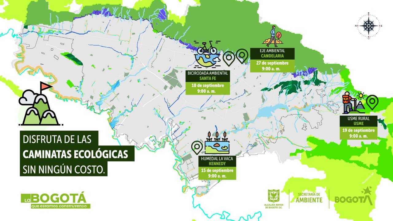 Caminatas ecológicas en Bogotá en septiembre 2022