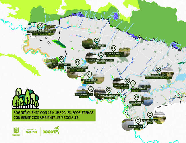 Infografia lugares más biodiversos en Bogotá