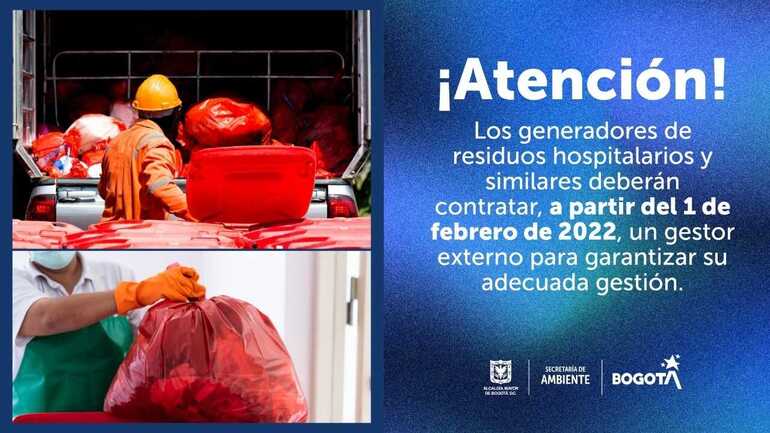 A partir de mañana, 1 de febrero, cambia el modelo de manejo de residuos hospitalarios en Bogotá