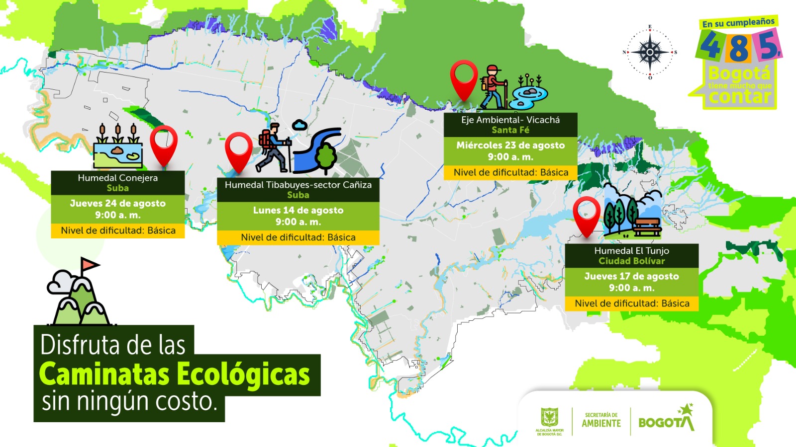 Conozca las caminatas ecológicas del mes de agosto en Bogotá
